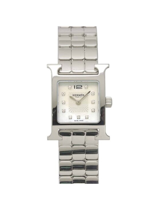Hermes Watch Mini Hh1 110 Diamond White Shell Quartz main image 5